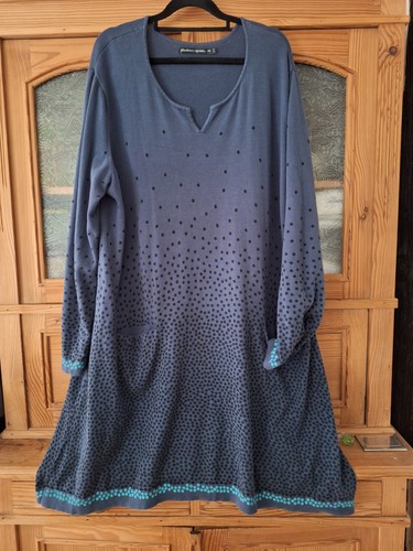 Blaues strickkleid xxl gudrun - strickkleid,