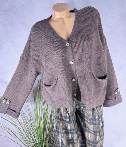 Damen strickjacke moccabraun - strickjacke,