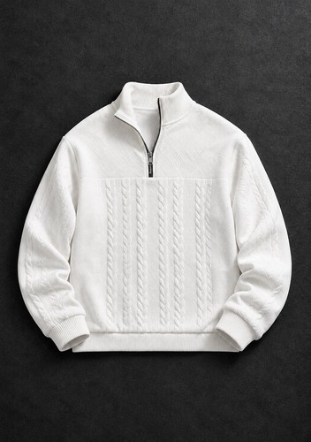 Weißer langarmpullover mit - weißer,