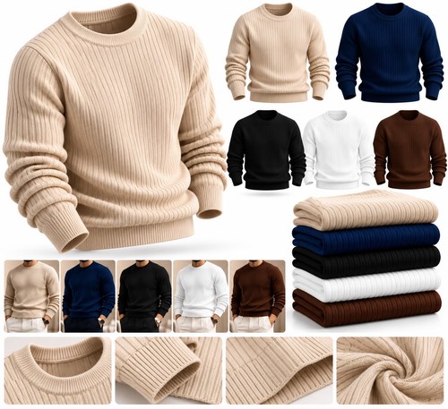 Herren strickpullover rundhals - herren,