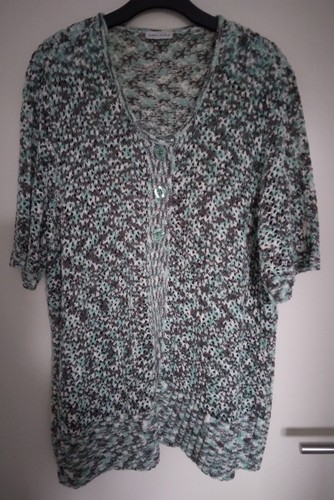 Strickjacke mint taupe kurzarm - strickjacke,