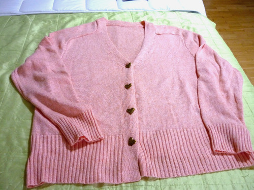 Strickjacke herzknöpfen - strickjacke,